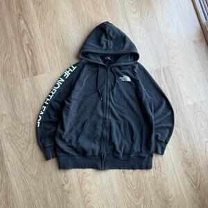 Black The North Face Zip Up Hoodie Sweatshirt